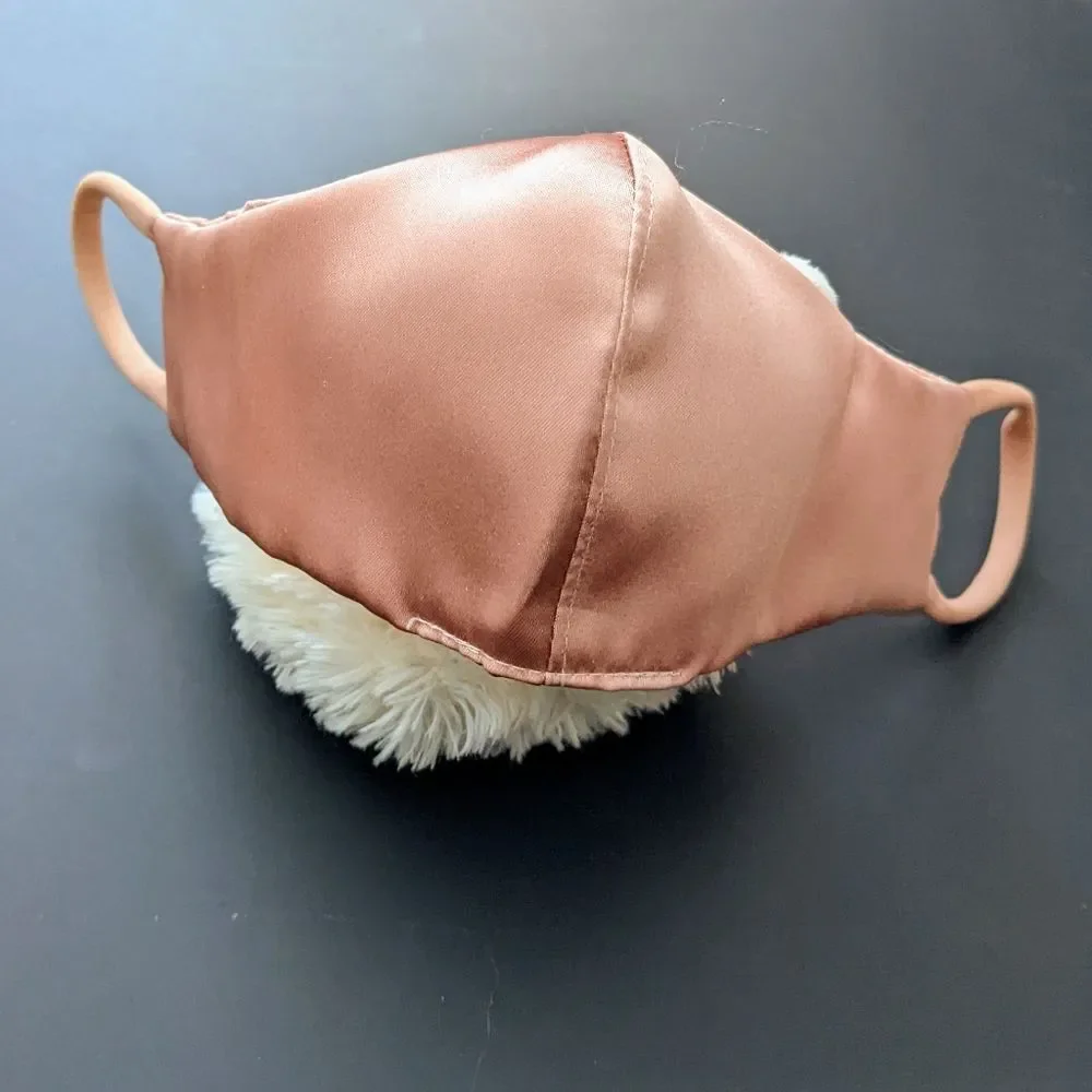 5/$25! New Satin Mask Rose Gold Child Size
